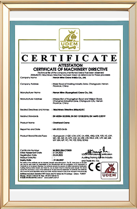 Overhead Crane CE Certificate